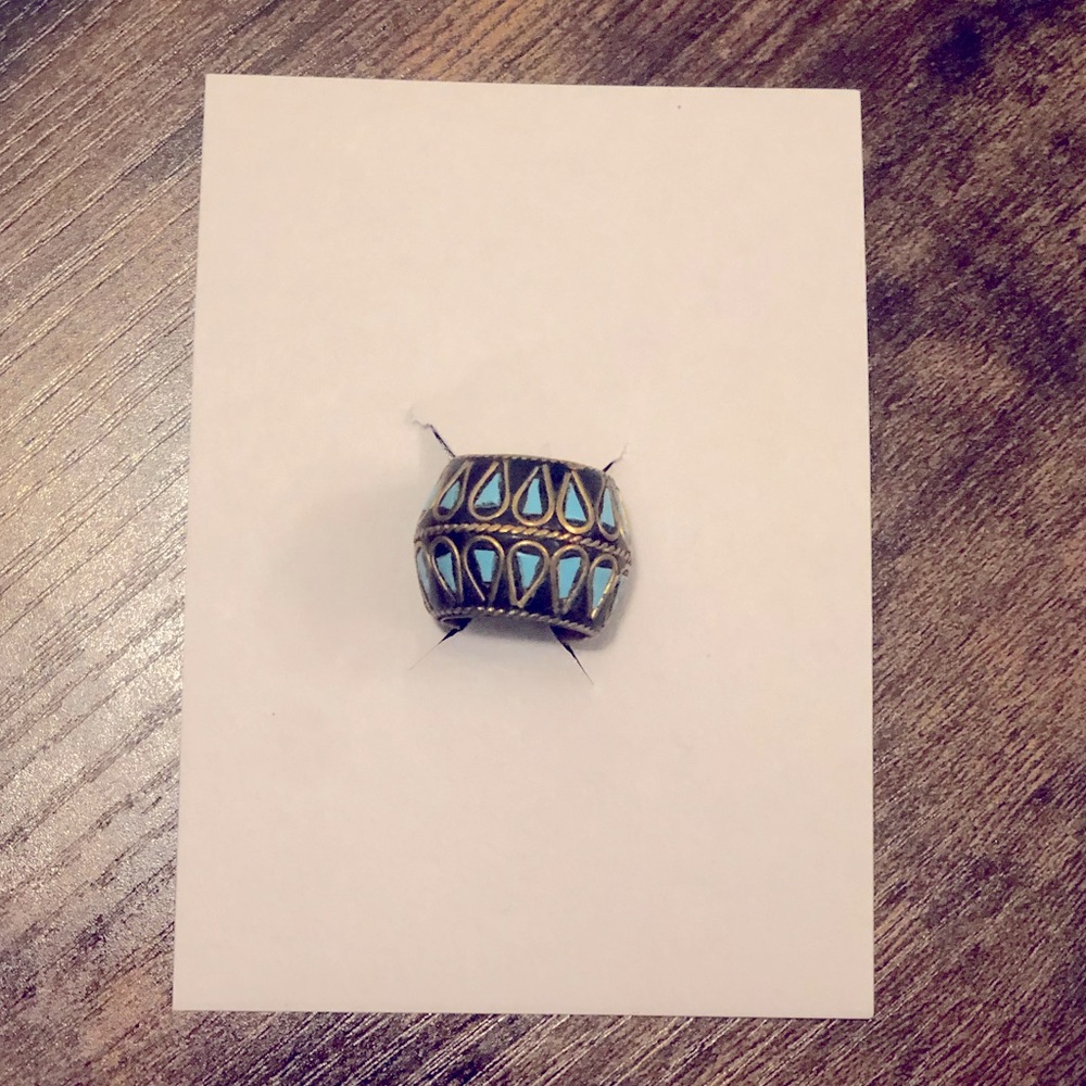 Mixed Metal & Turquoise Cocktail Ring